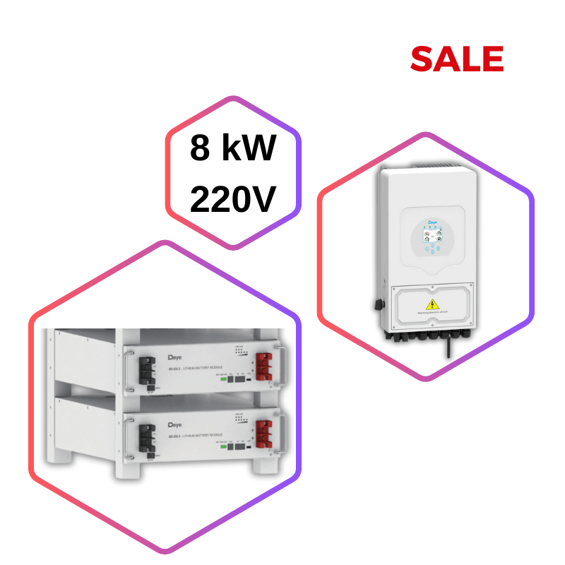 Комплект автономной солнечной электростанции 8 кВт 220В